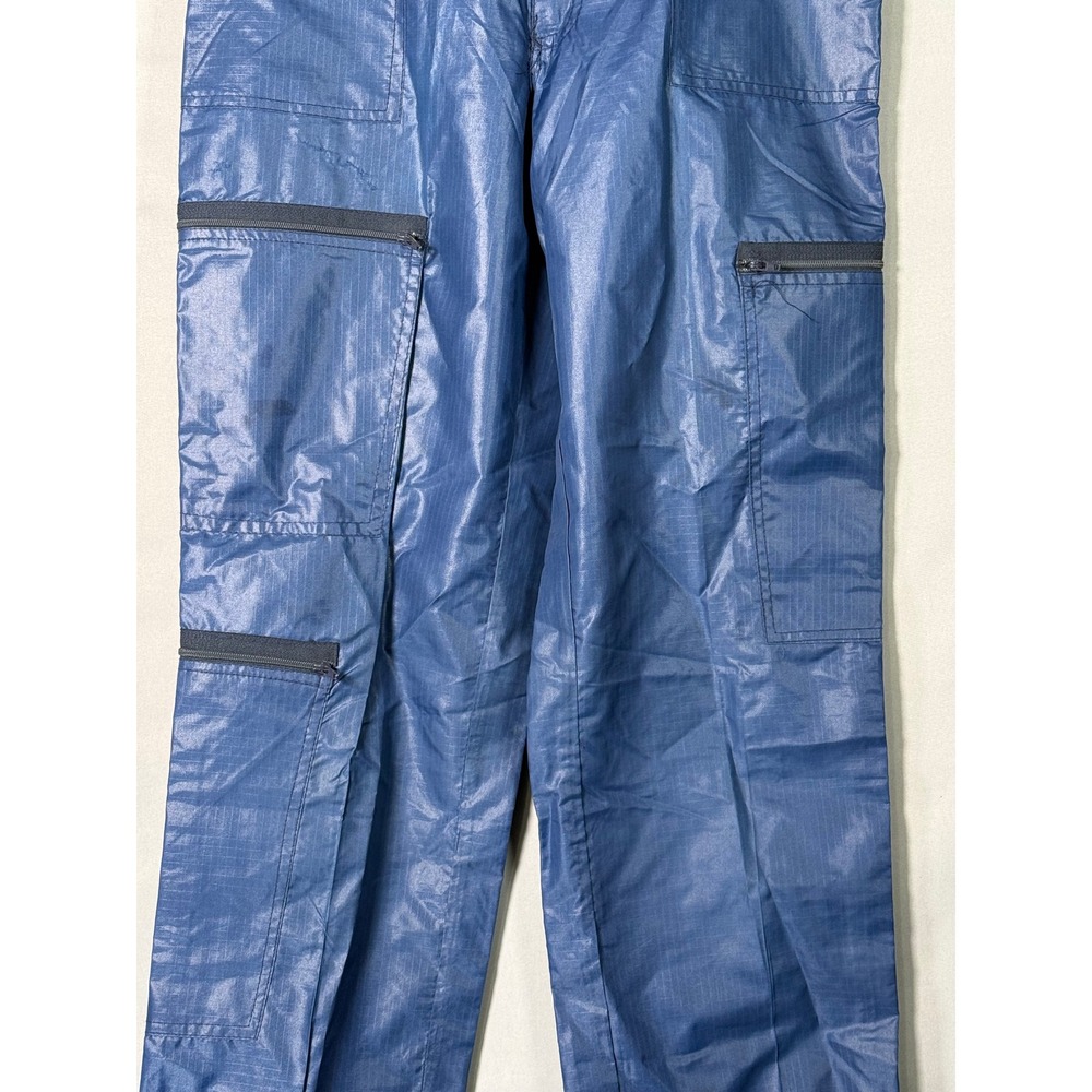 RIGOLLETTO Blue Nylon Cargo Pants Zipper Pockets Lightweight 29x35 (Act 28x34.5) - Picture 2 of 14